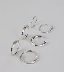 Everyday Shine Hoop Earrings Set