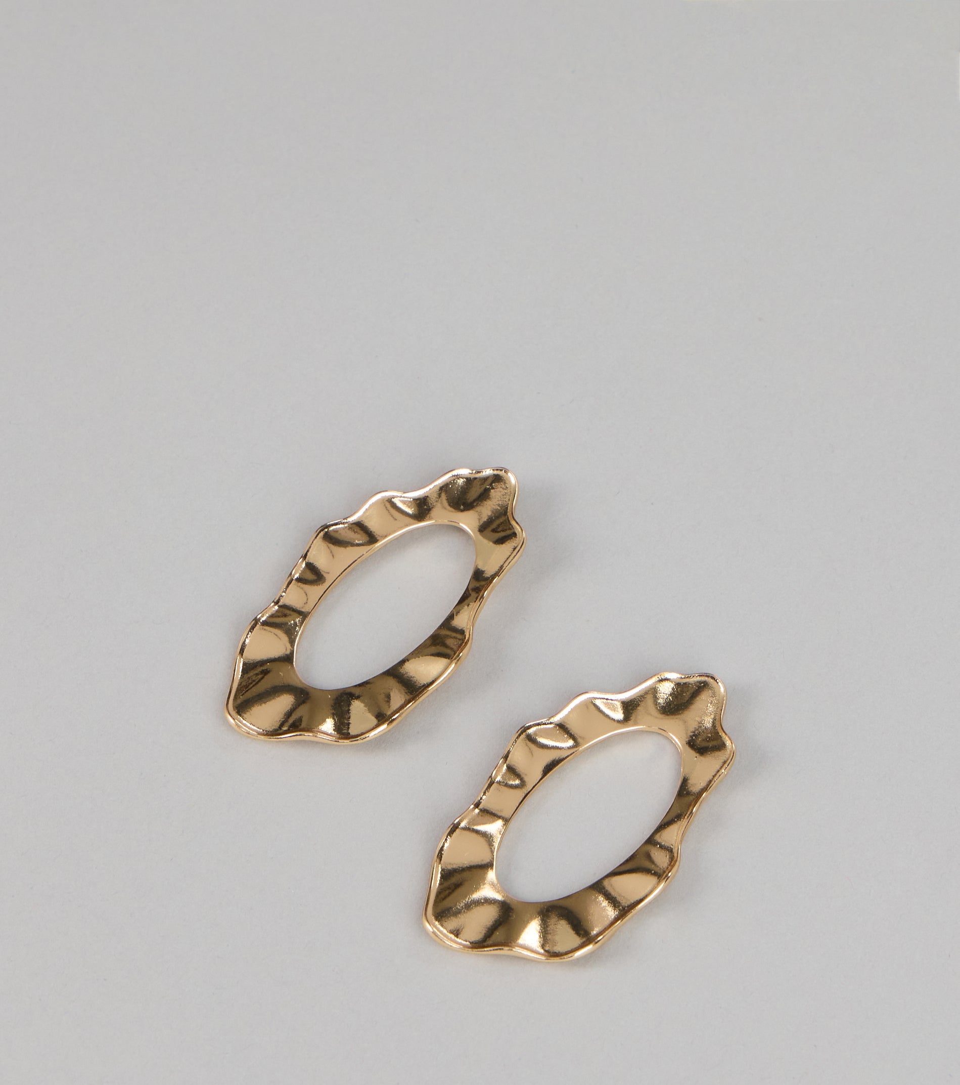 After Hours Shine Textured Oval Statement Earrings
