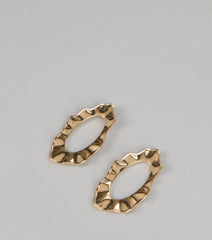 After Hours Shine Textured Oval Statement Earrings