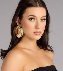 Sculpted Swirl Statement Earrings