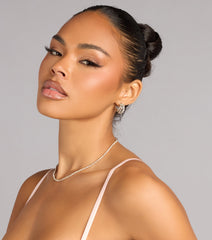All Eyes Here Rhinestone Hoop Earrings