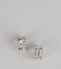 All Eyes Here Rhinestone Hoop Earrings