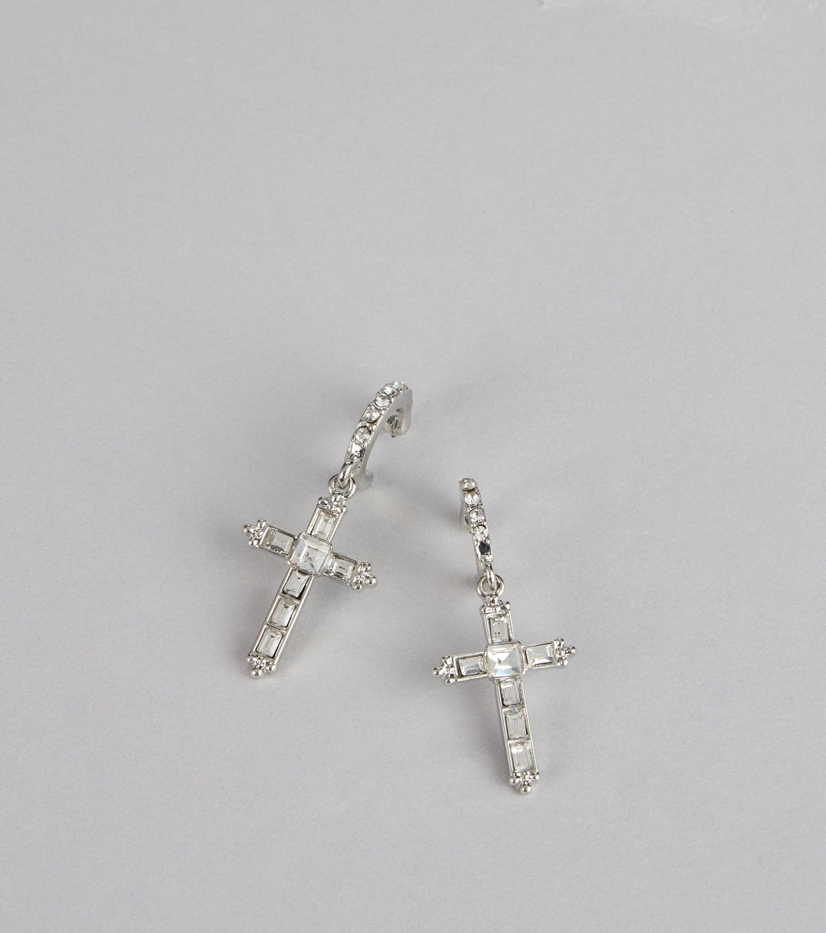 Glimmer Grace Rhinestone Cross Huggies