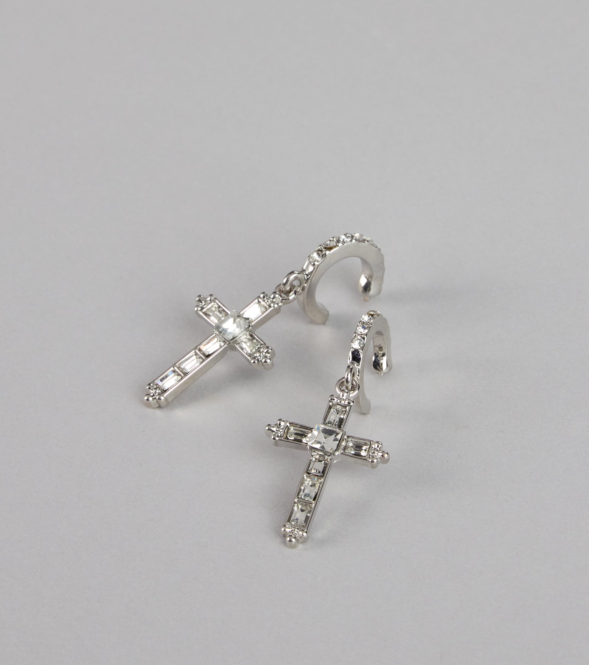 Glimmer Grace Rhinestone Cross Huggies
