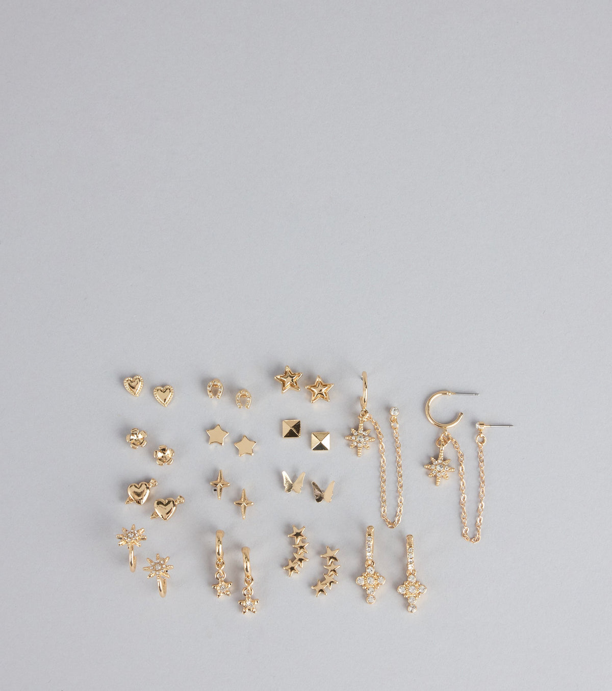 Charm Rotation Rhinestone Earrings Set