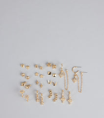 Charm Rotation Rhinestone Earrings Set