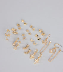Charm Rotation Rhinestone Earrings Set