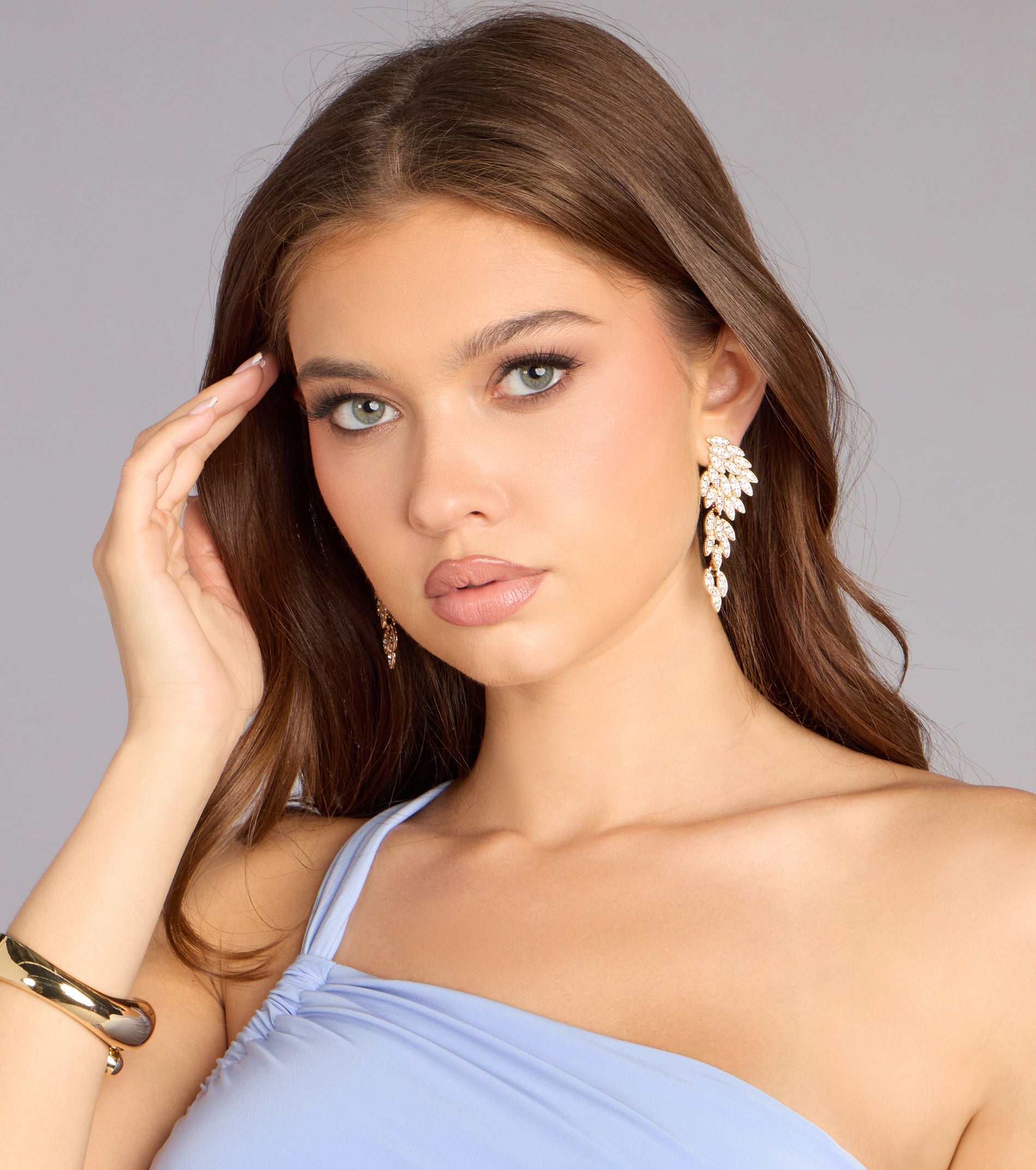 Statement Glow Rhinestone Angel Wing Earrings