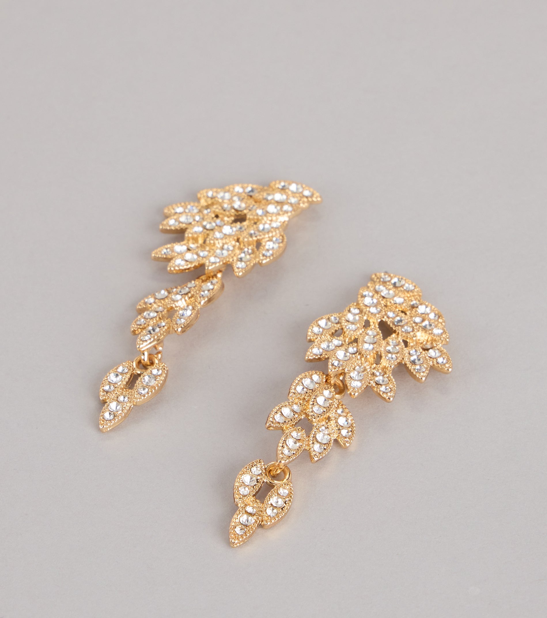 Statement Glow Rhinestone Angel Wing Earrings
