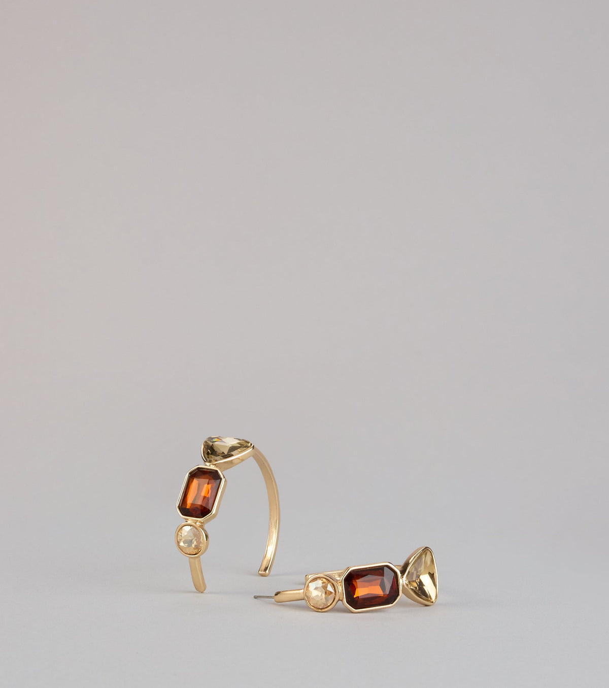 Chic Shine Stone Hoop Earrings