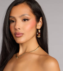 Chic Shine Stone Hoop Earrings
