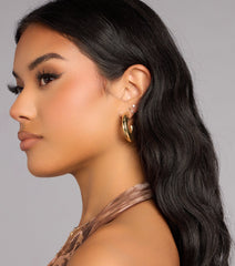 All The Angles Textured Hoop Earrings