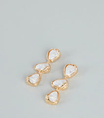Polished Mood Faux Pearl Linear Earrings