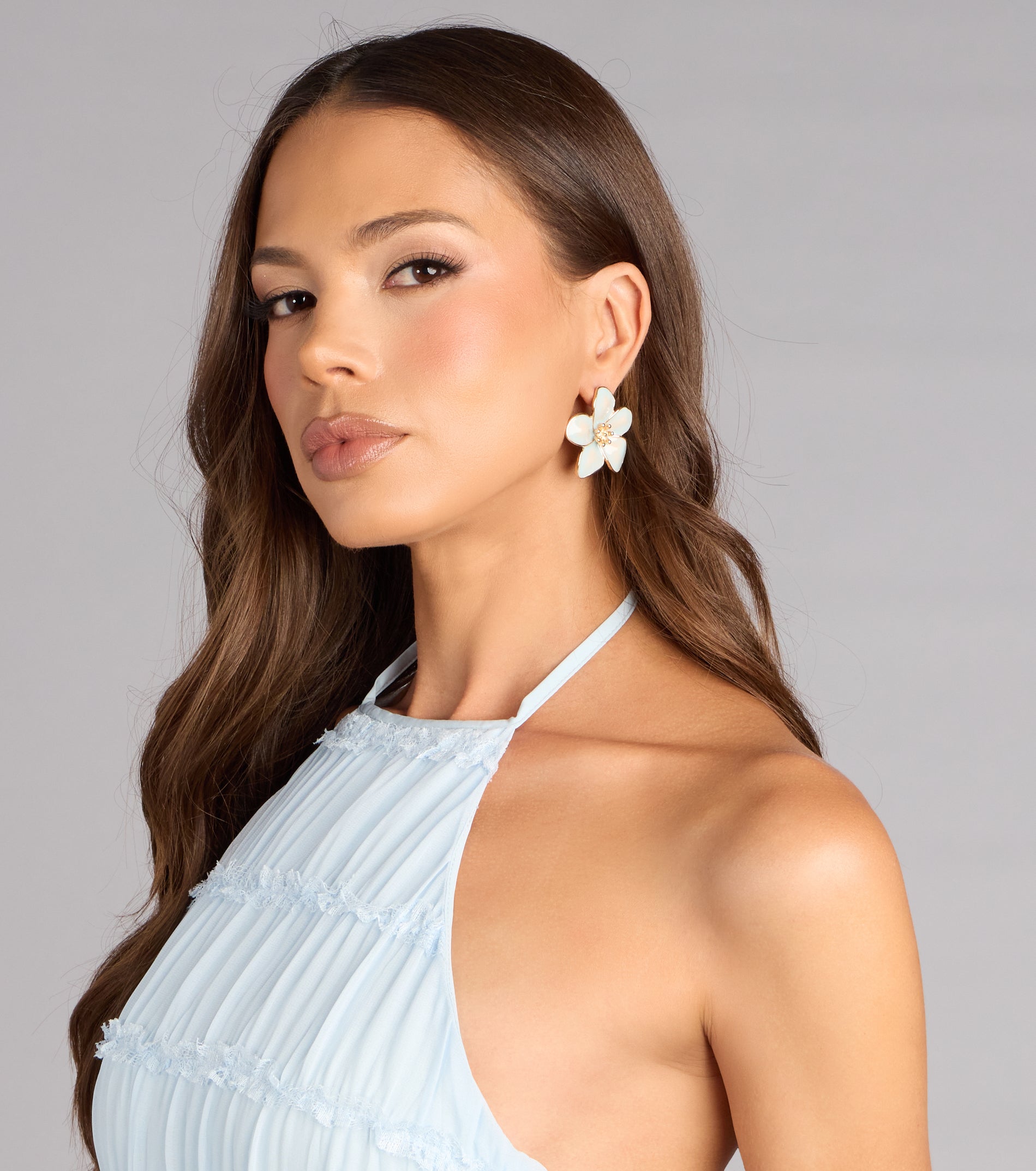 Chic Bloom Flower Statement Stud Earrings