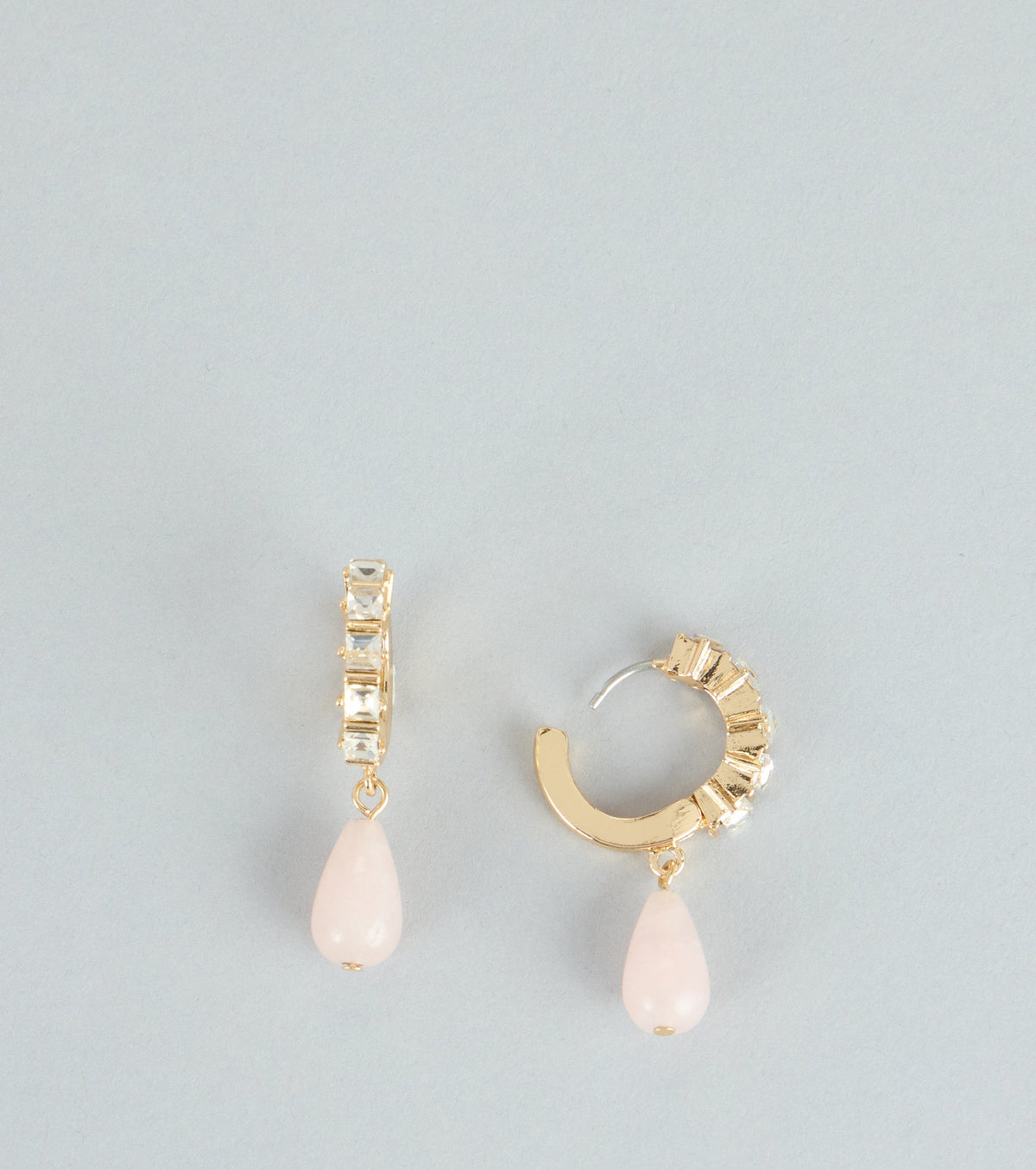 Soft Glam Sparkle Drop Huggie Earrings