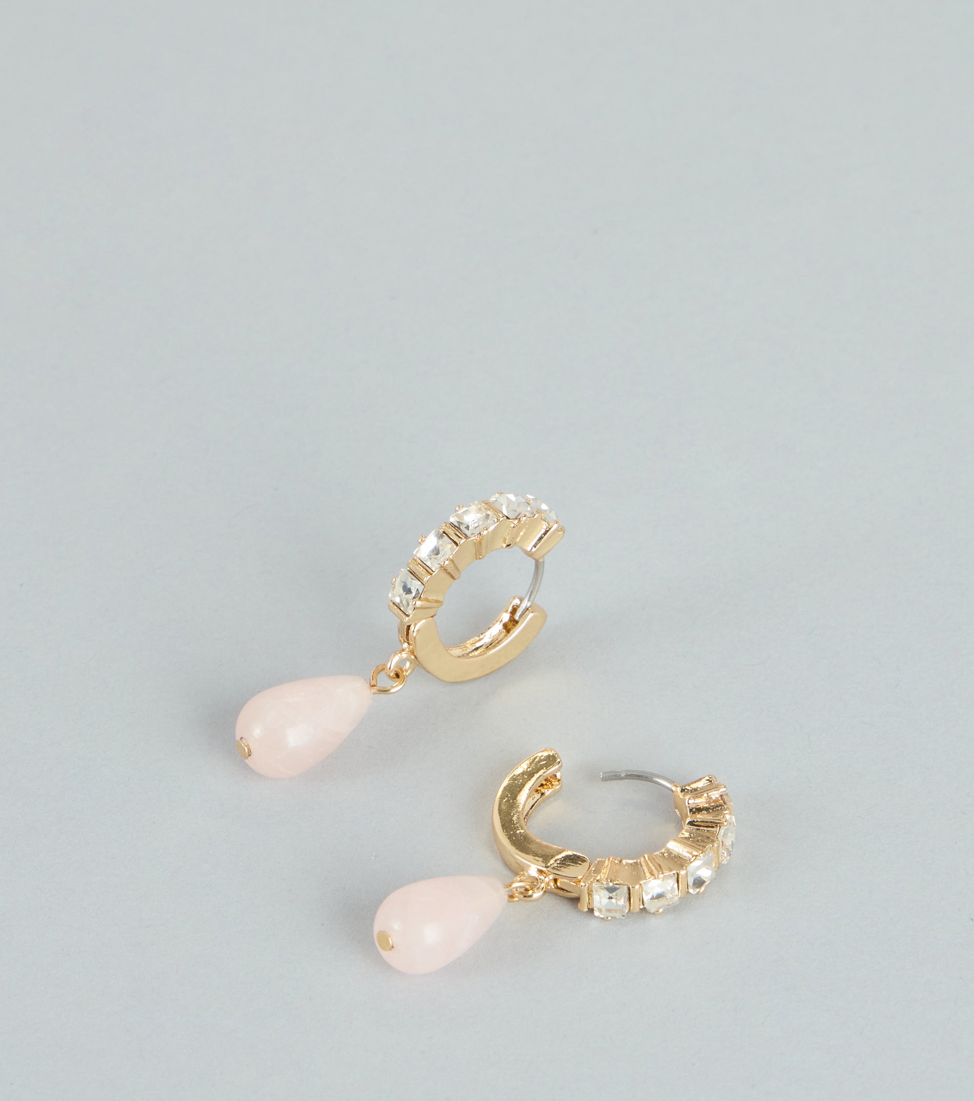 Soft Glam Sparkle Drop Huggie Earrings