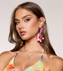 Perfectly Extra Flower Drop Earrings