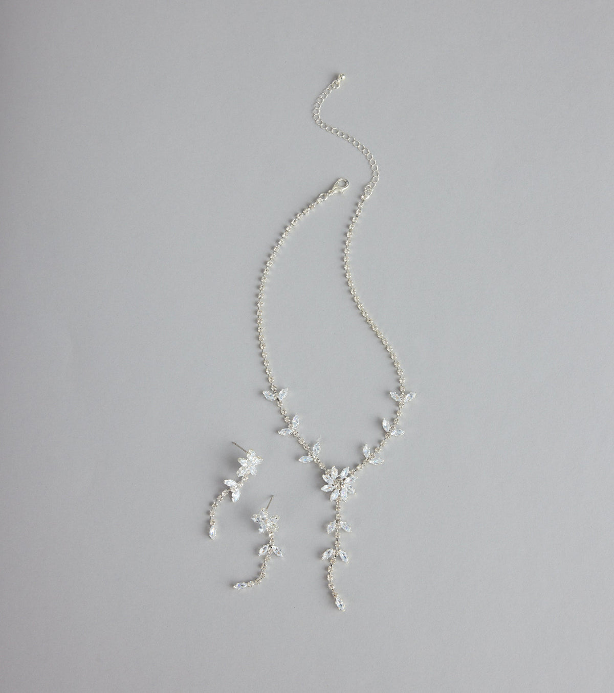 Starlet Bloom Rhinestone Necklace And Earrings Set