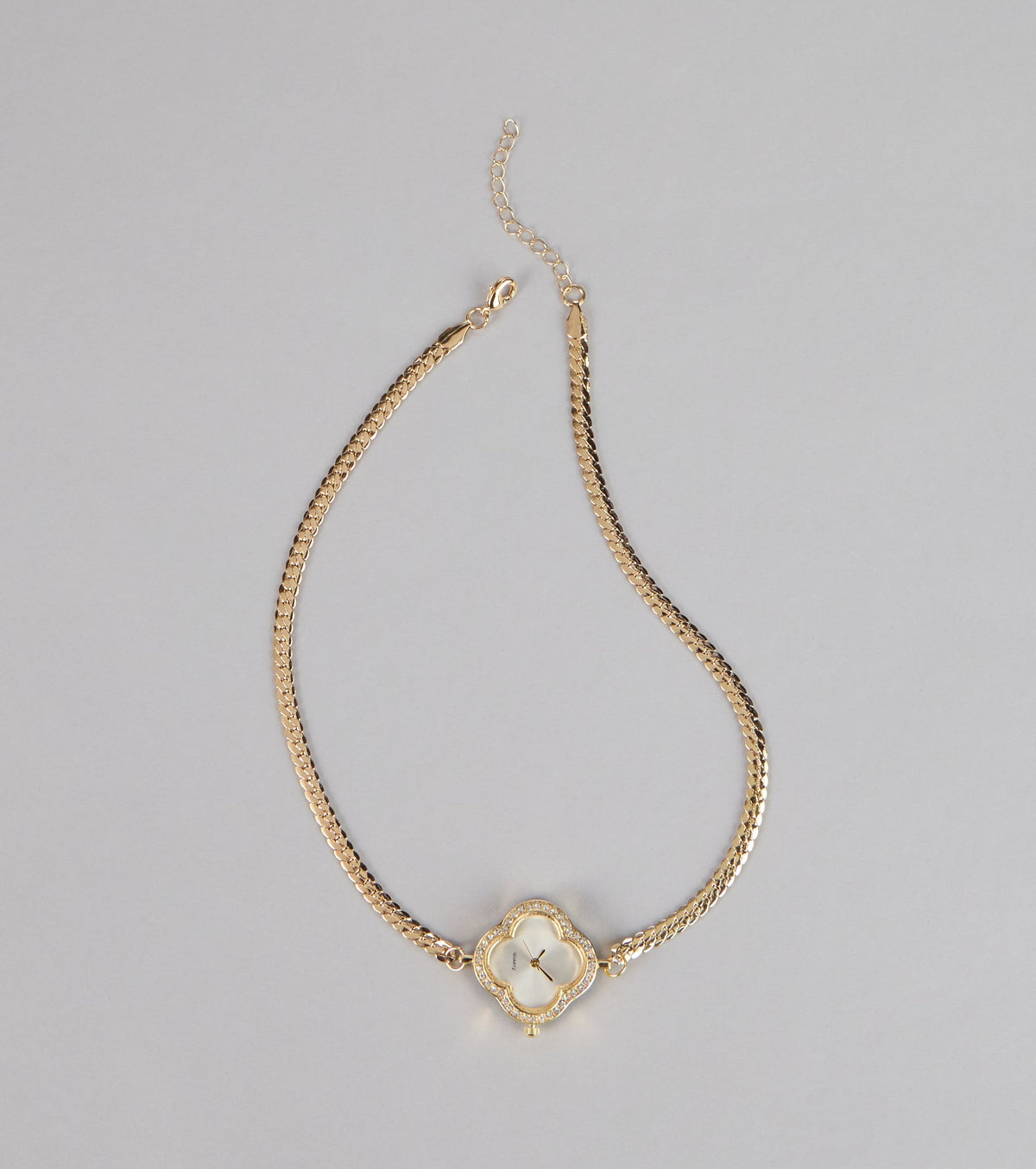 Charmed Hour Clover Watch Choker Necklace