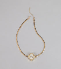 Charmed Hour Clover Watch Choker Necklace
