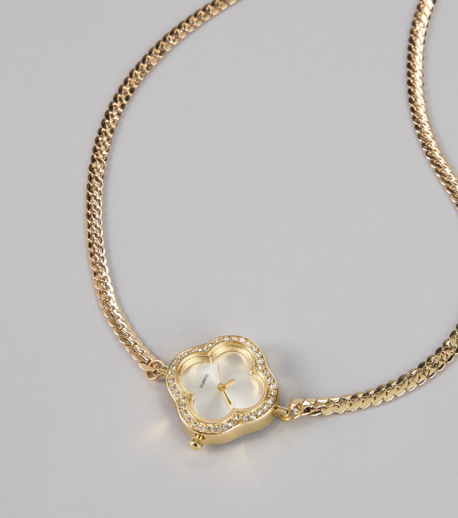 Charmed Hour Clover Watch Choker Necklace