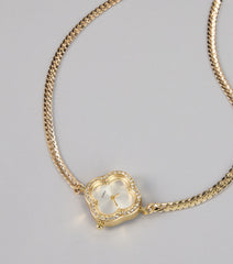 Charmed Hour Clover Watch Choker Necklace