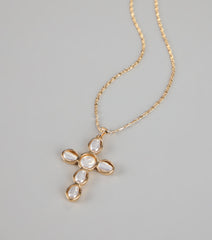 Divine Detail Faux Pearl Cross Necklace