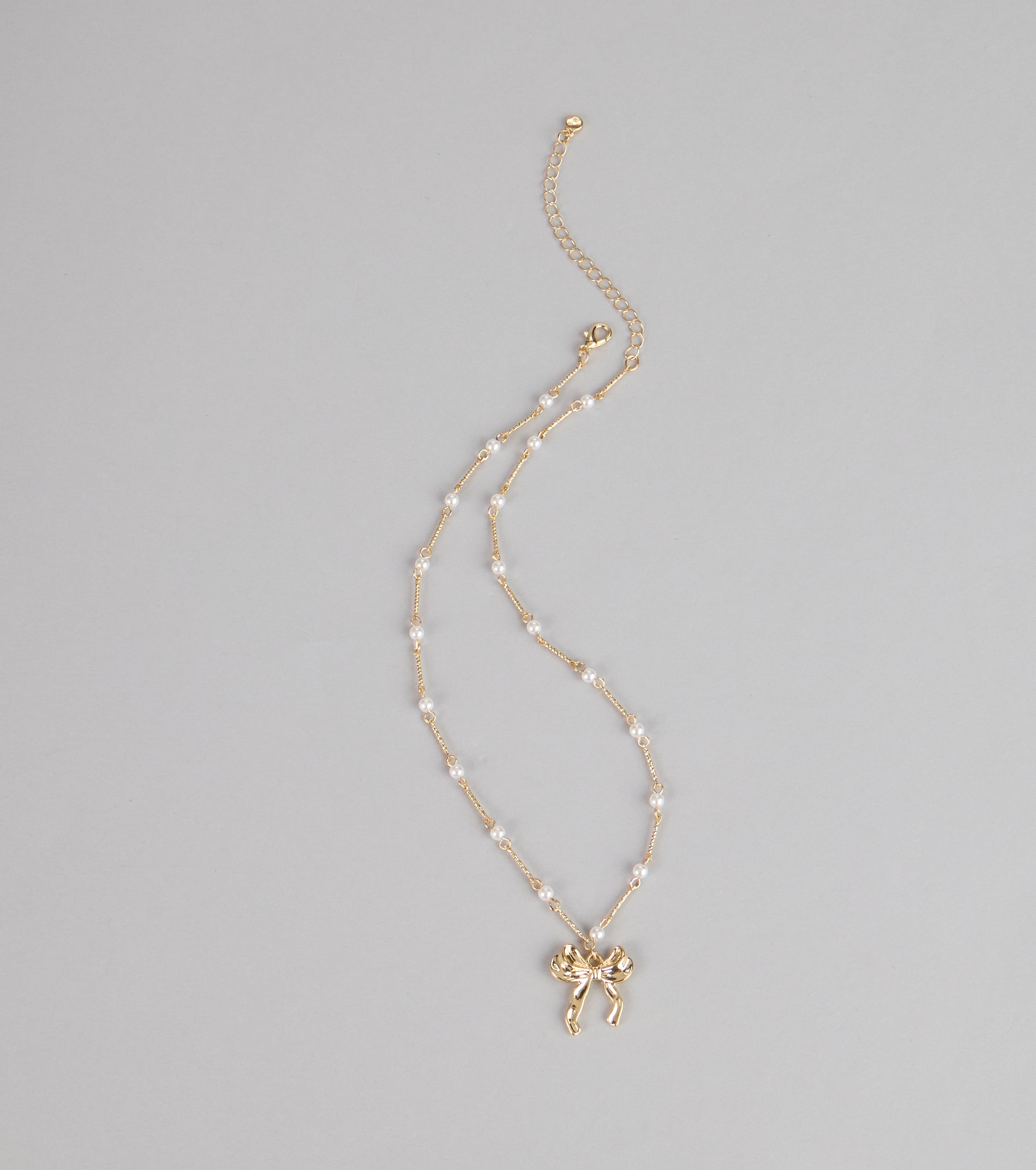 Sweet Pearl Bow Necklace