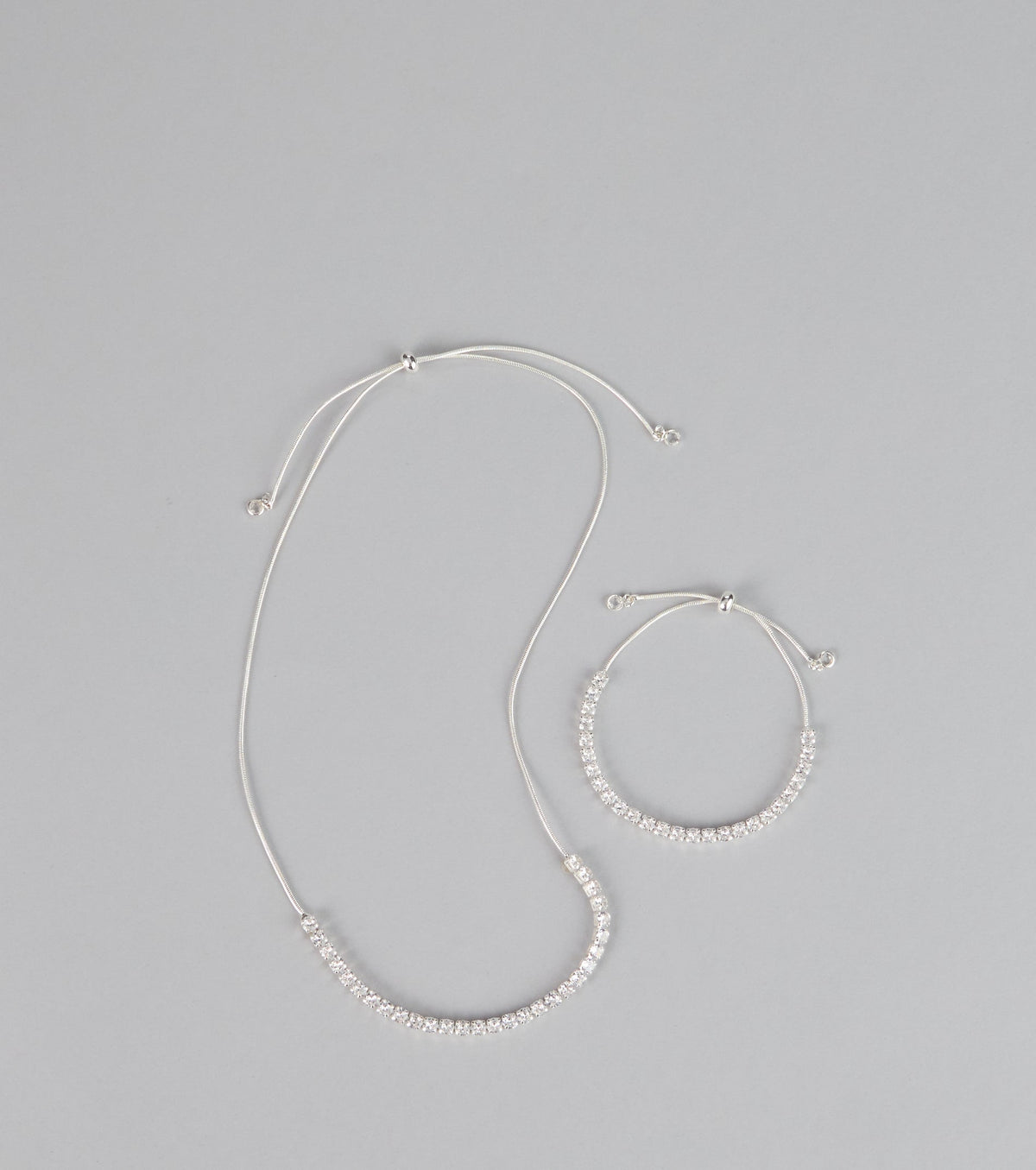 Chic Compliments Cubic Zirconia Necklace And Bracelet Set