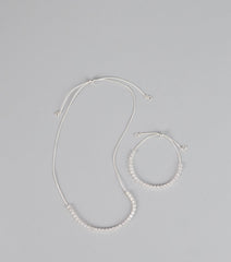 Chic Compliments Cubic Zirconia Necklace And Bracelet Set