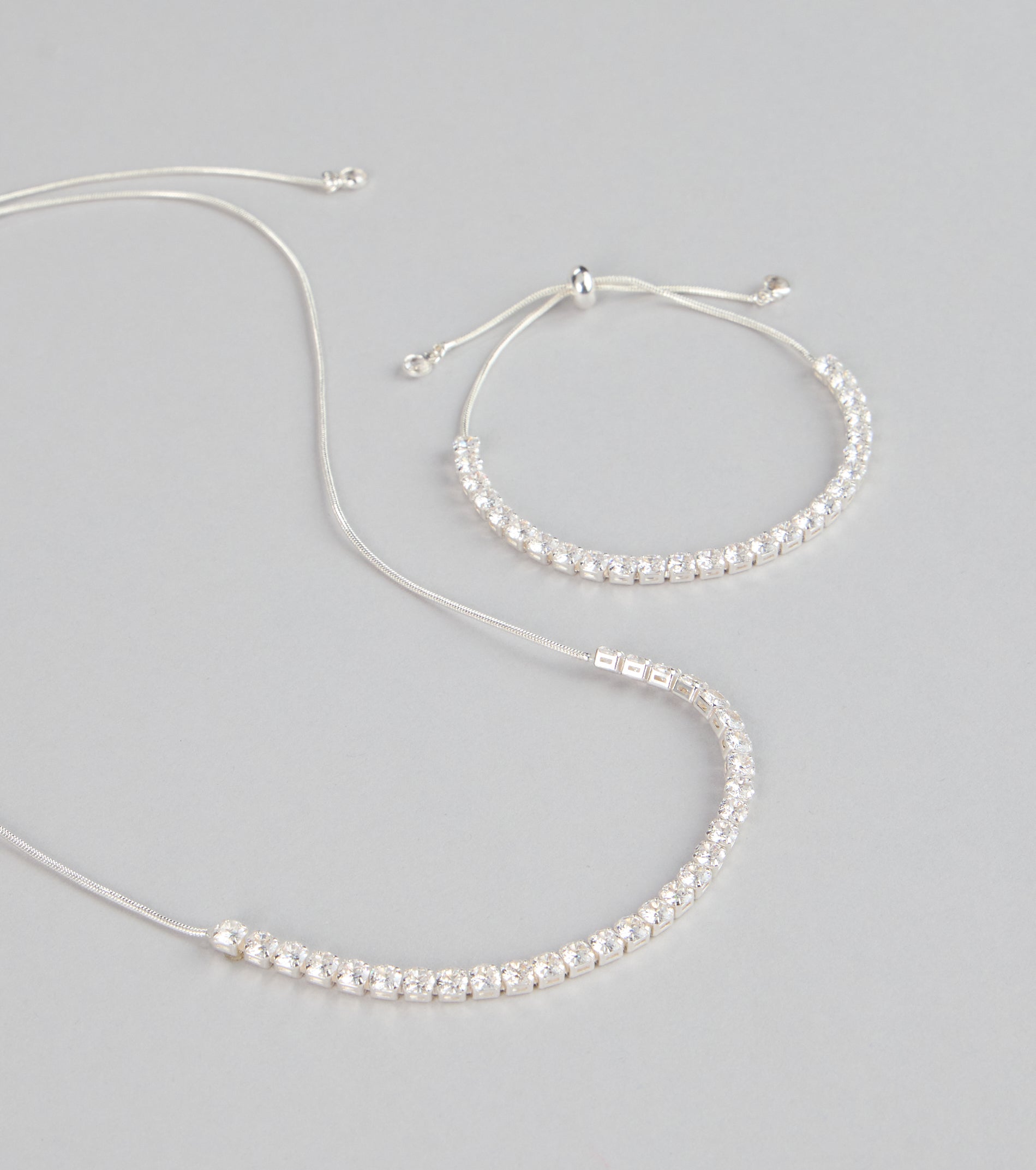 Chic Compliments Cubic Zirconia Necklace And Bracelet Set