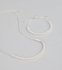 Chic Compliments Cubic Zirconia Necklace And Bracelet Set