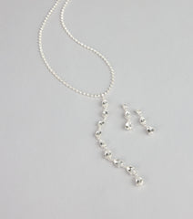 Crystal Drip Necklace And Earrings Set