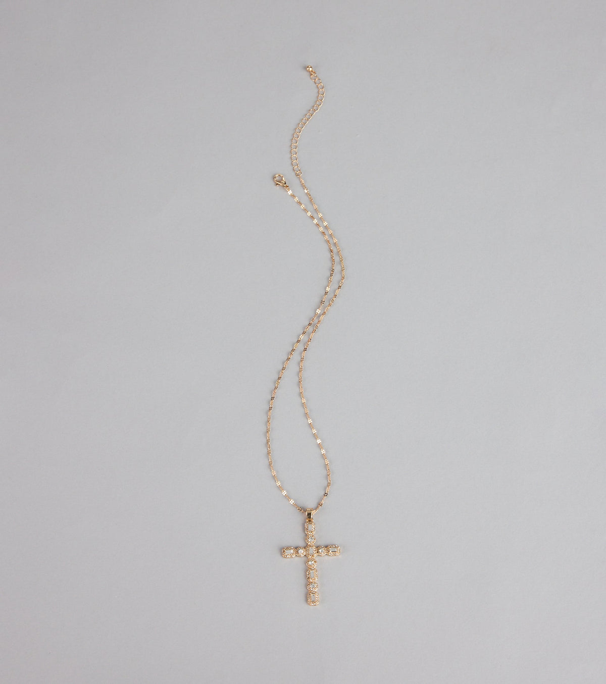 Shine On Rhinestone Cross Necklace