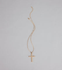 Shine On Rhinestone Cross Necklace