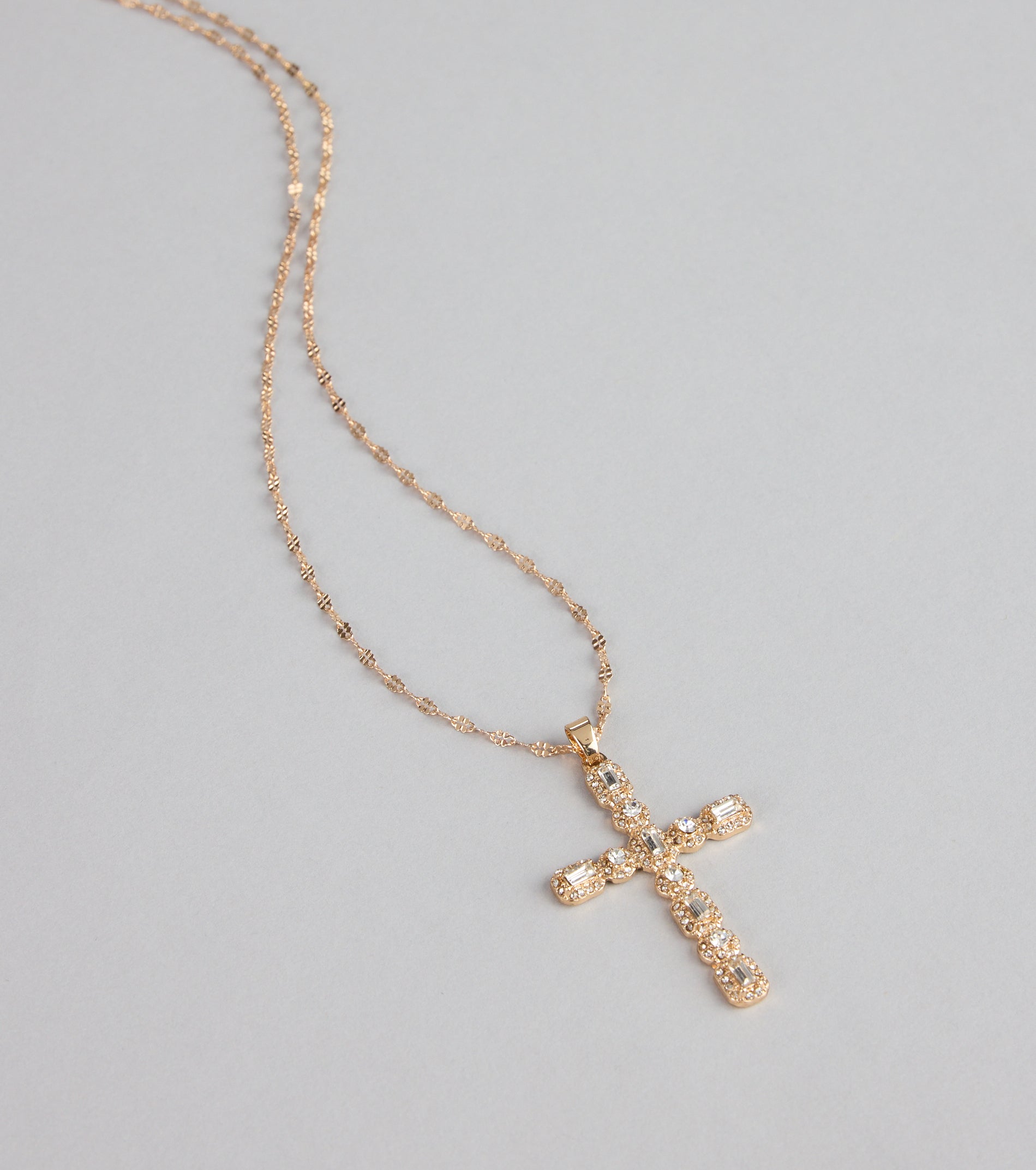 Shine On Rhinestone Cross Necklace