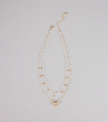 Charmed in Pearls Layered Necklace