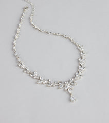 Soft Sparkle Rhinestone Floral Necklace