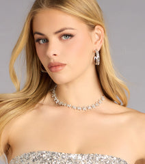 Floral Glow Rhinestone Chain Necklace