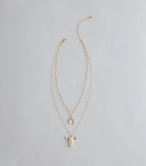 Rodeo Glow Skull And Horseshoe Necklace
