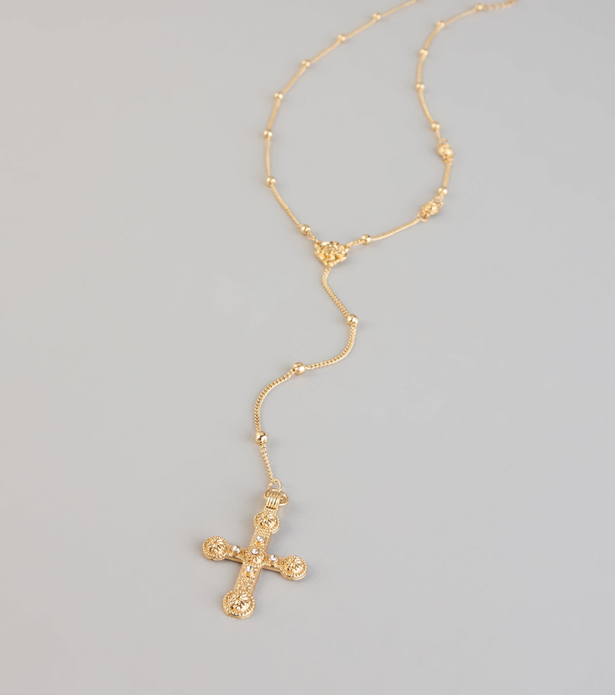 Blessed And Booked Cross Lariat Necklace