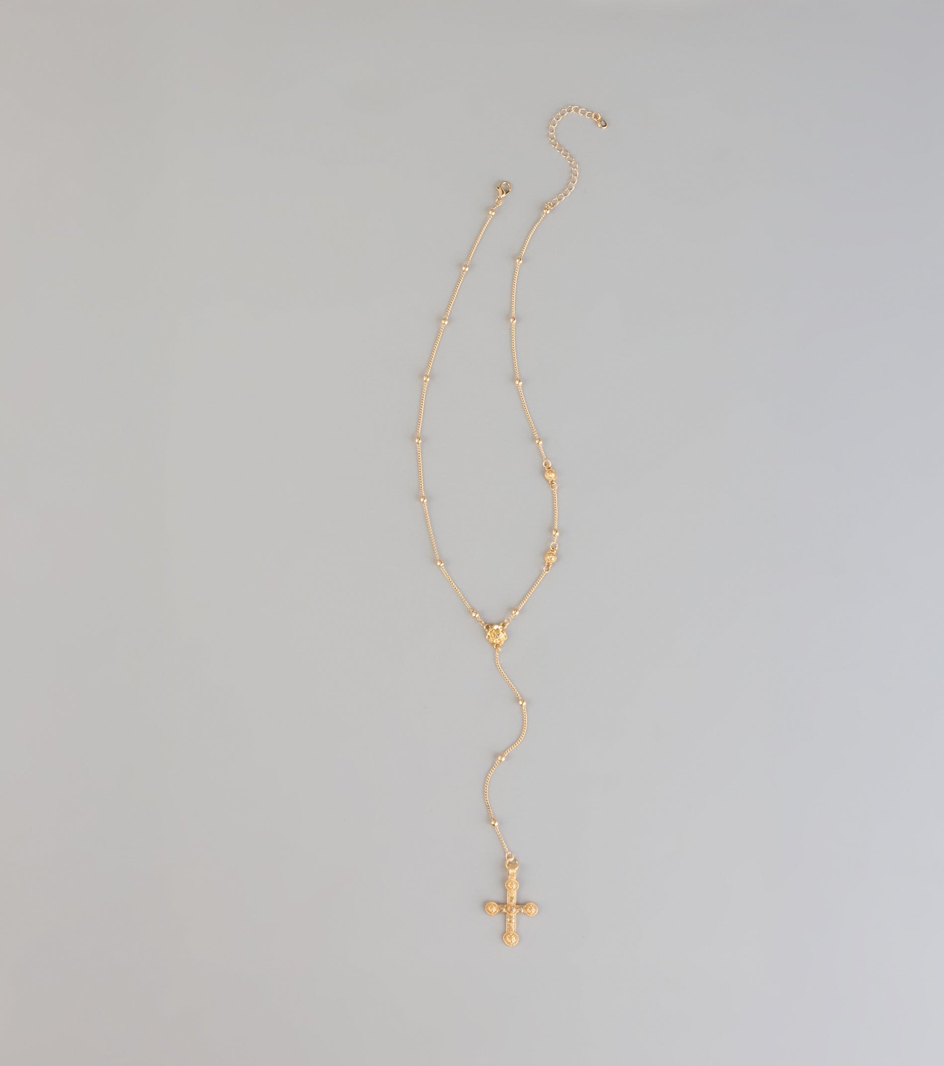 Blessed And Booked Cross Lariat Necklace