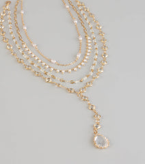 Stacked Shine Crystal Beaded Layered Necklace