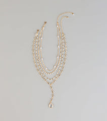 Stacked Shine Crystal Beaded Layered Necklace