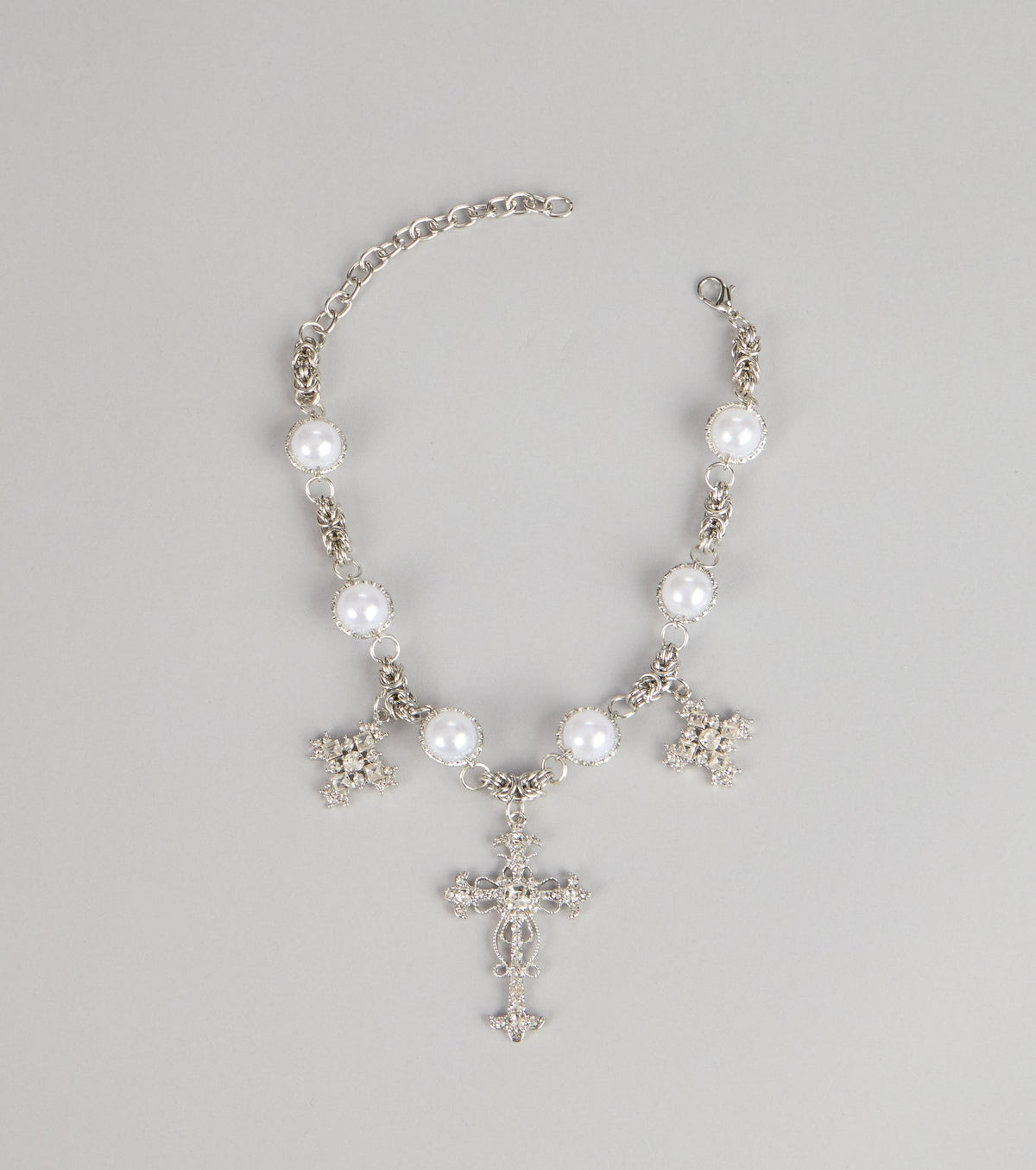 Gilded Drama Pearl Embellished Statement Necklace
