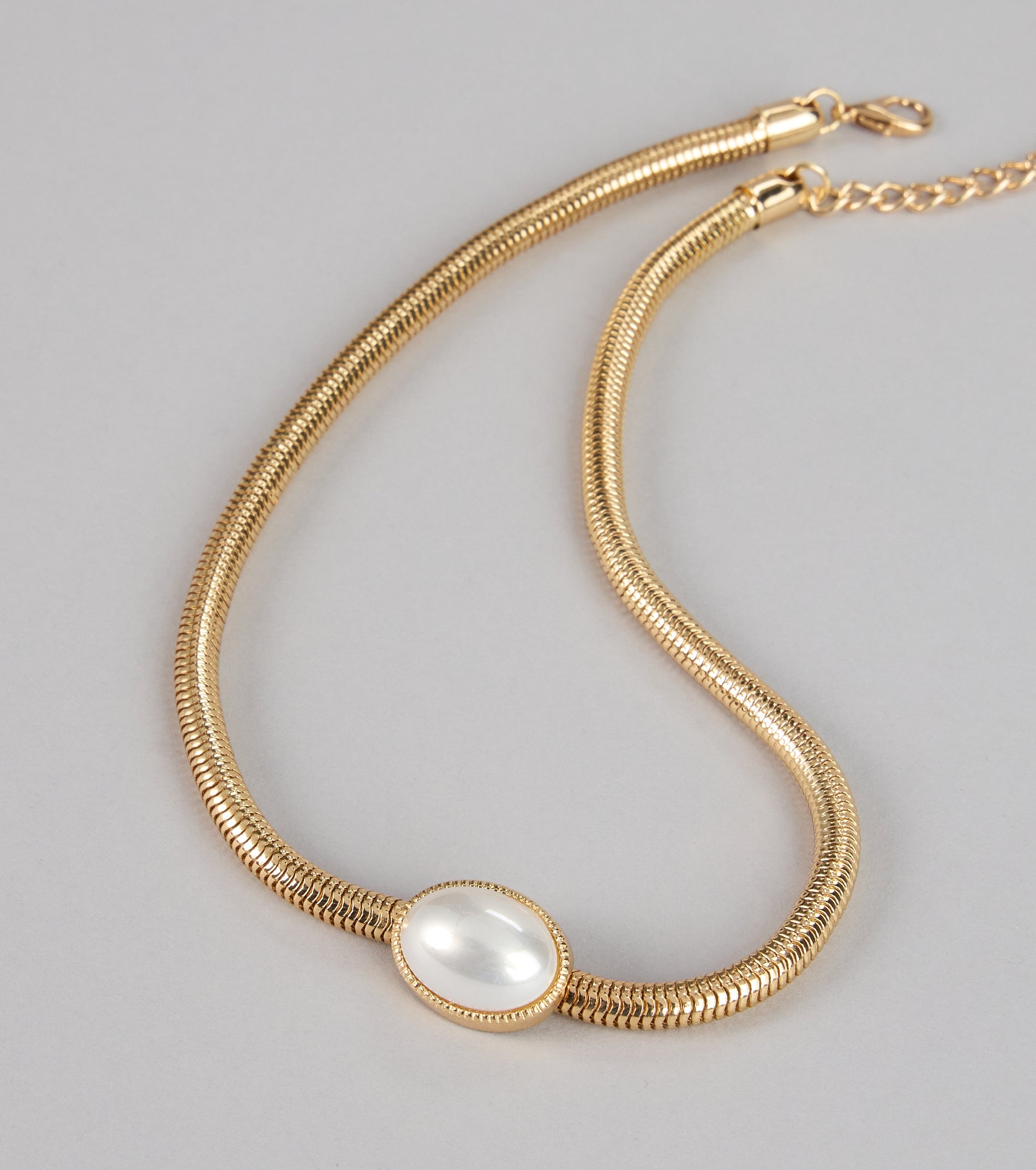Modern Muse Coil Pearl Collar Necklace