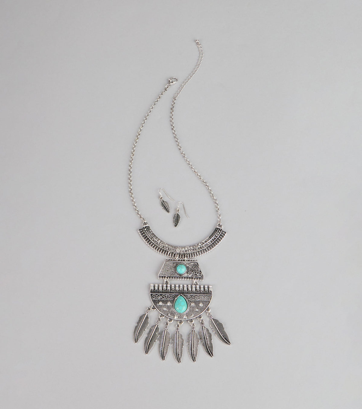 Boho Bloom Necklace And Earrings Set