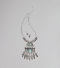 Boho Bloom Necklace And Earrings Set