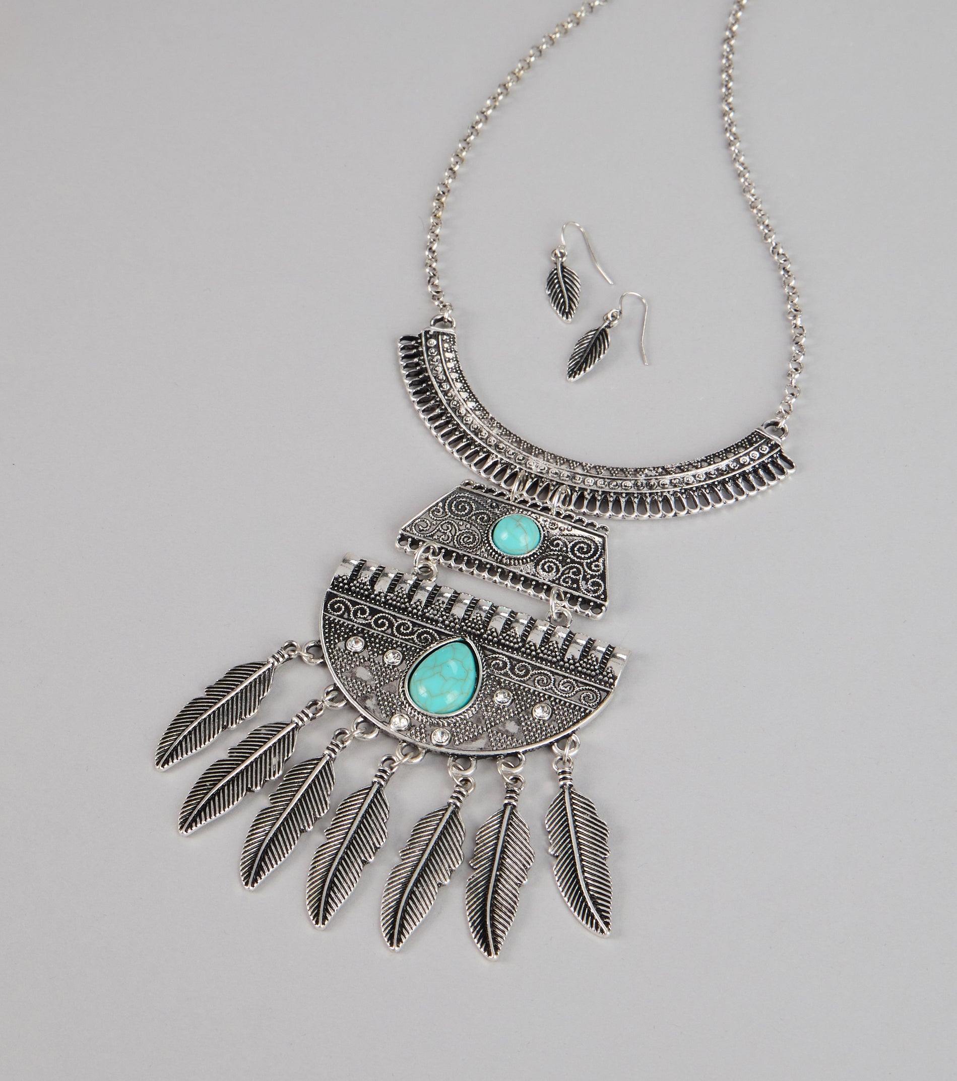 Boho Bloom Necklace And Earrings Set