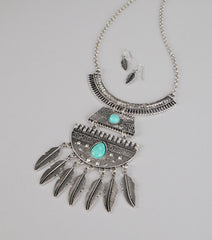 Boho Bloom Necklace And Earrings Set
